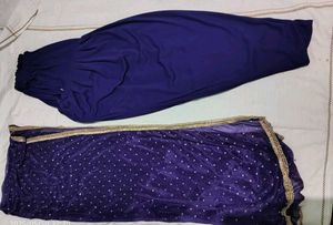 Blue Harem Pants and Dupatta