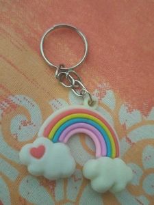 Rainbow Cloud Keychain