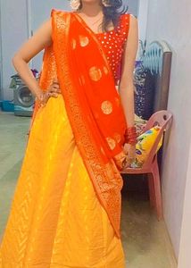 Orange & Yellow Lehenga