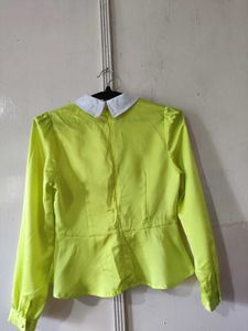 Chartreuse Peplum Blouse