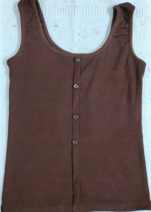 Brown Sleevless Top