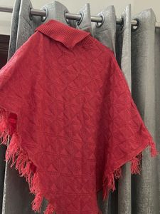 Red Quilted Poncho