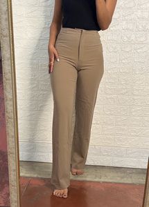Beige stretchable Pants Or Trouser