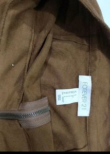 Brown Front Zip Nd Pocket Short Skirt ..Size S
