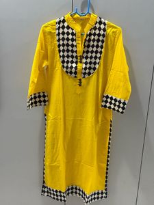 Yellow Diamond Print Kurti