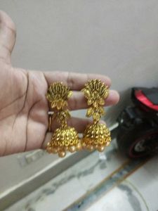 Golden Jhumka Earrings