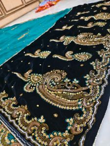 Velvet Black 🖤 Pallu An Beautiful Saree 💕