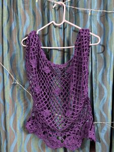 deep purple crochet overlay top 💜