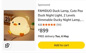 Cute Baby Duck Silicon Lamp