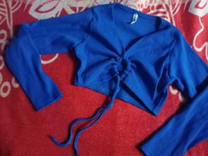 h&amp;m Basic Blue Crop Top