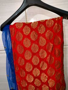 Red & Blue Saree