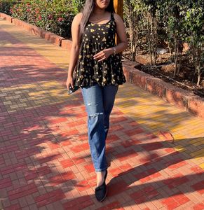 sunflower print strap top