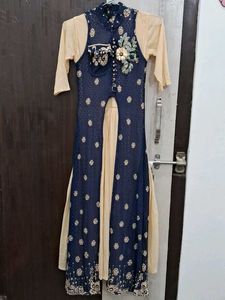 Elegant Navy Blue Embroidered Kurti