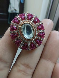 Kundan Ruby Imitation Real Look Studs ❤️