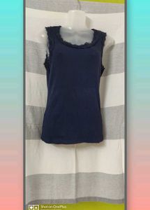 Navy Lace Trim Tank