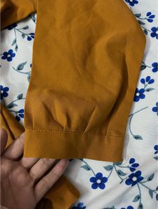 Stylish Mustard Wrap Top