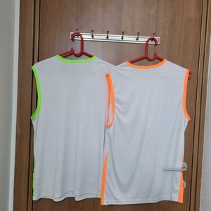 Set Of 3 Sleeveless Gym Tshirts Size XL &amp; L