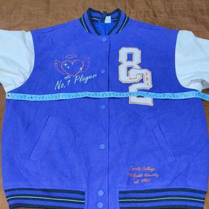 H&amp;M &#39;82&#39; Purple Varsity Bomber (Baggy Fit)