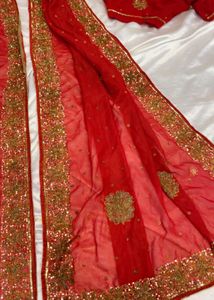 Red & Gold Embellished Saree