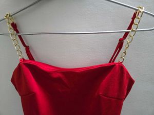 Red Chain Strap Bodycon Dress
