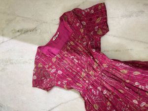 Pink Floral Tiered Maxi Dress