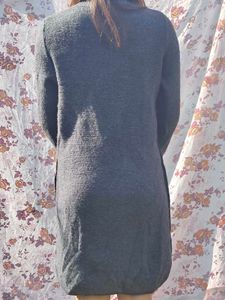 Gray Knit Sweater Dress