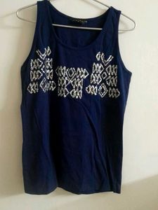Dark Blue Sleeveless Tee