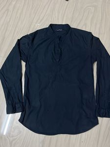 Black Band Collar Shirt