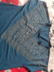 Blue Embellished Top