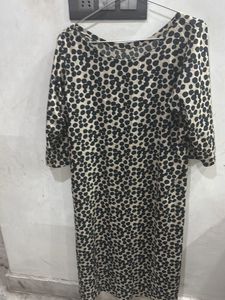 XXL Brown Base Black Animal Print Kurta