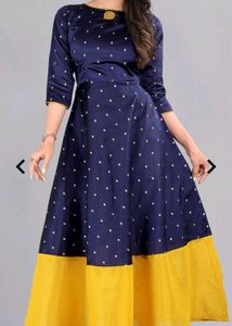 Printed Gown Fit And Flare Dress
