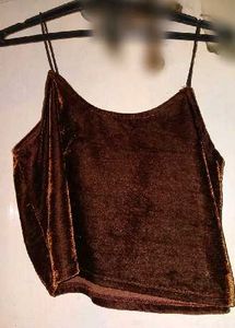 Brown Velvet Cami Top