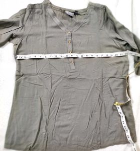 Elegant Olive Green XL Tunic Top