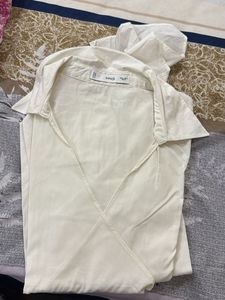 Mango Flared Sleeve Wrap Top