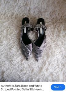 Authentic ZARA Black and white Striped Pointed