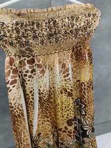 Boho Floral Strapless Dress