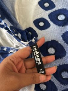 Blue &amp; White Halter Top