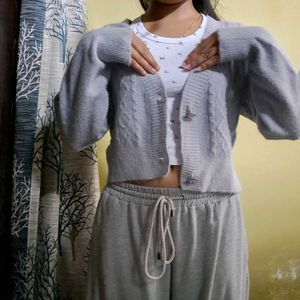 Cropped Knit Cardigan