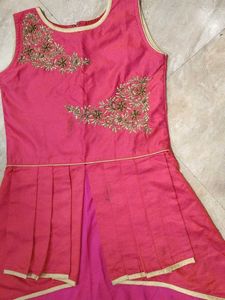 Pink Embroidered Lehanga