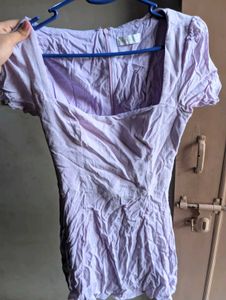 Lilac Ribbed Mini Dress