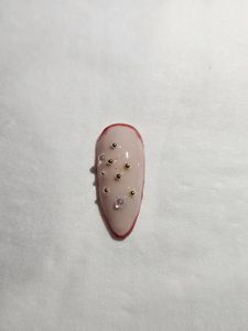 Gel Press-on Nails With 3d Charm And Cat Eye Nail