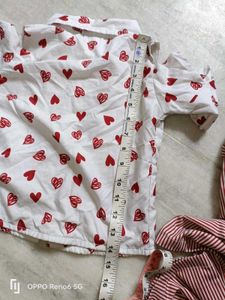 Girls&#39; Heart Print shirt plazo