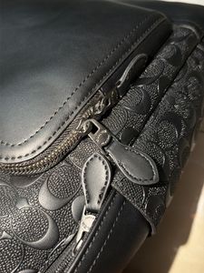 Unisex Coach Leather Backpack Black