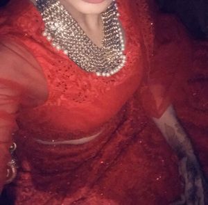 Heavy Lehenga Ditched Blue And Duppata