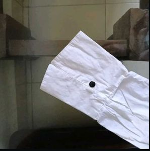 White Fitted Button-Down Shirt