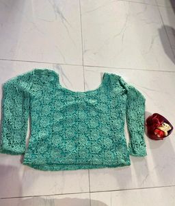 Lace Sea Green Top