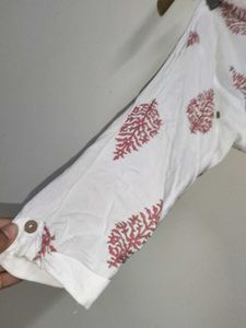 Floral Print Short Kurti With ties Knot