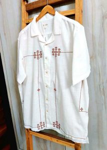 OffWhite Embroidered Fine Cotton Shirt Size-44-46