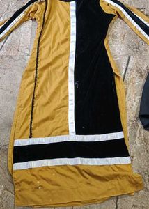 Stylish Mustard &amp; Black Kurta