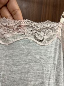 Grey Lacy Slip Dress